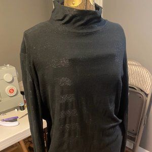 Striped Glittery Turtle/Mock Neck Shirt